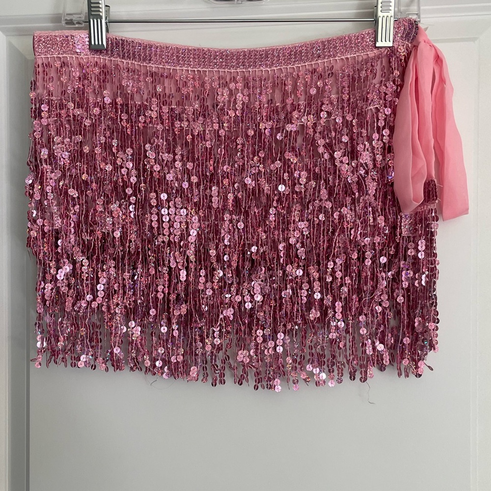 Sequin tassel skirt/ hip scarf